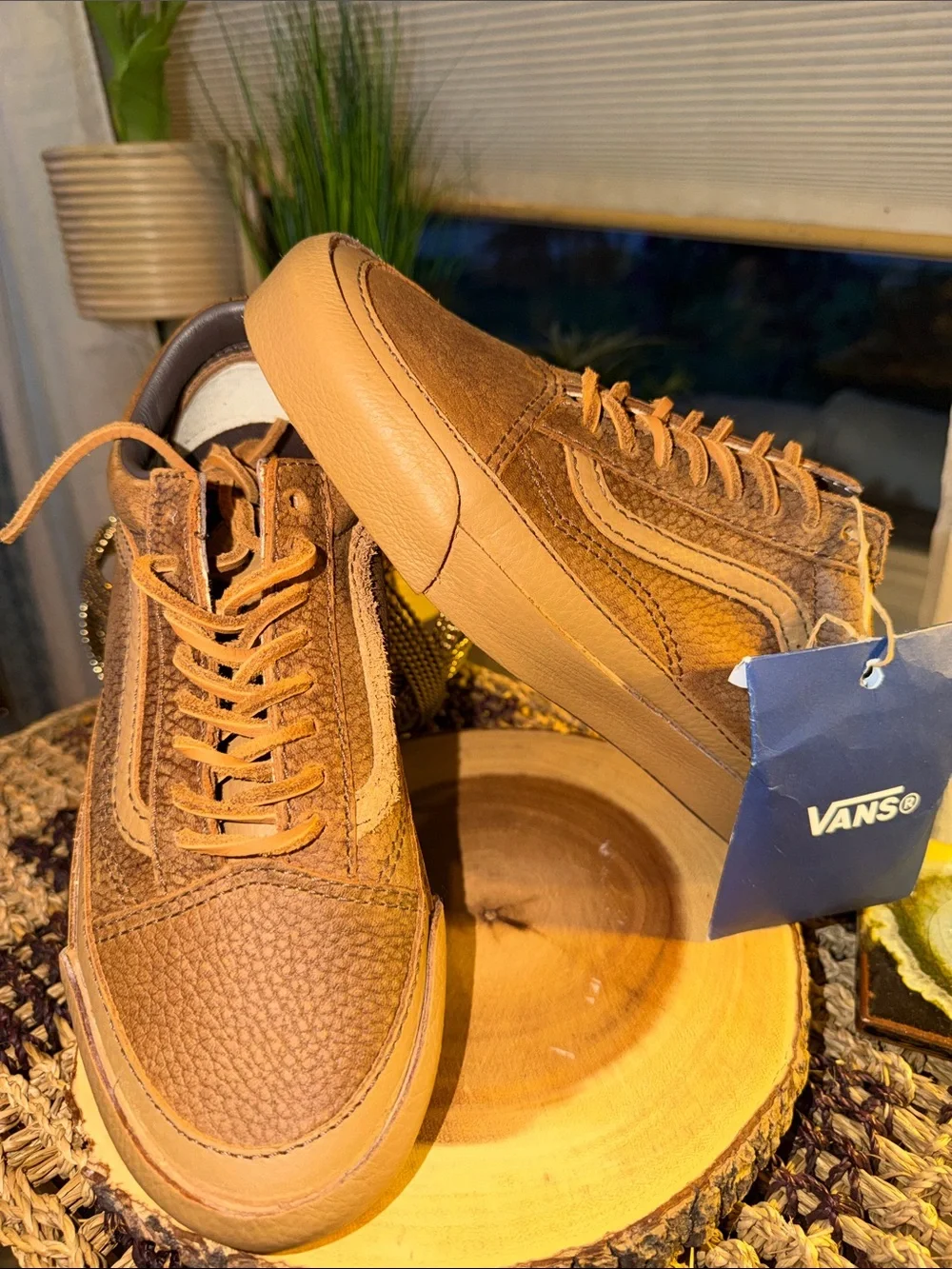 Vans Premium Old Skool LX Houston Chipmunk Brown Leather Sneakers M6.5 W8